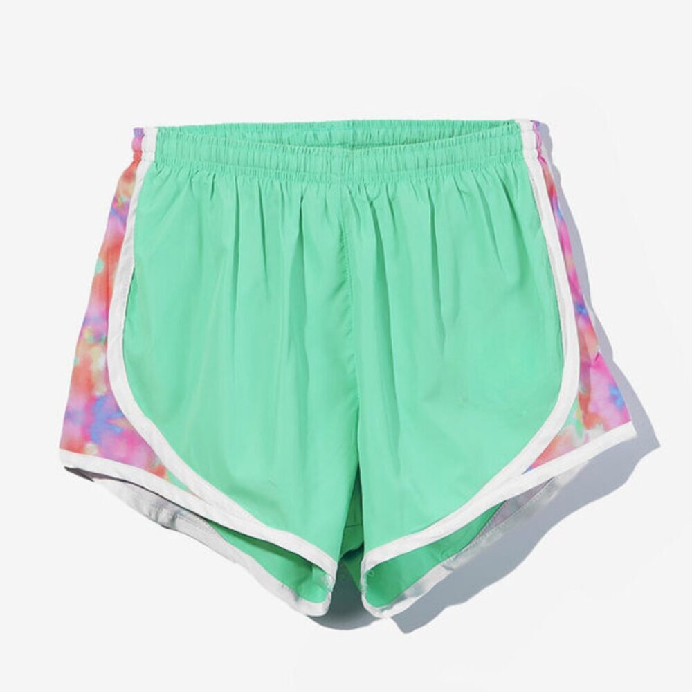 Mint Tie-Dye Running Shorts